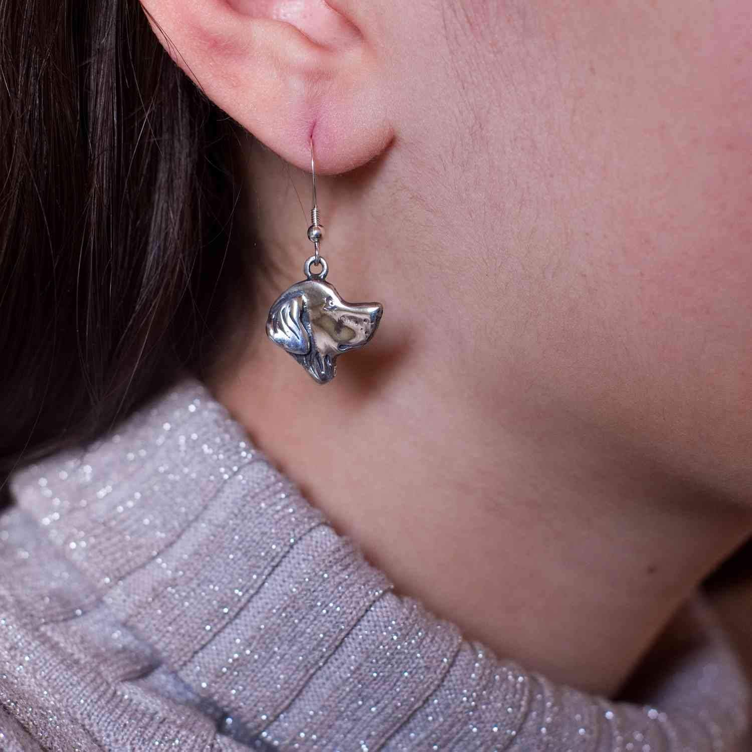 Sterling Silver Golden Retriever Earrings by The Magic Zoo