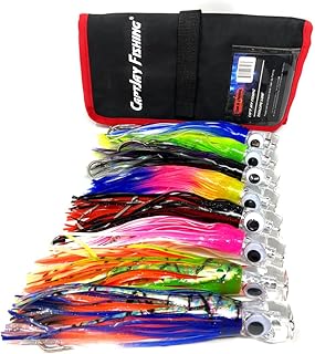 Capt Jay Fishing trolling Lure (9 inch) 6pcs / 8pcs Package Fishing trolling Lure Offshore Big Game trolling Lure for Marlin Tuna Mahi Wahoo.