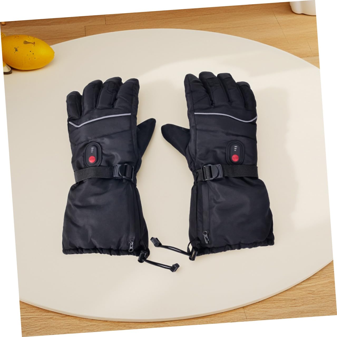 Mikinona Guantes de Esquí Calefactables para Hombre Guantes Térmicos Eléctricos Recargables Diseño de Dedos Separados Color Negro para Deportes al Aire Libre y Invierno Control
