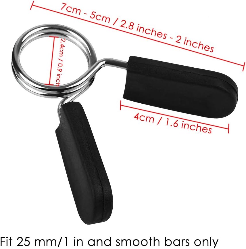 SCSpecial Barbell Collars 4 Pieces 1 Inch Exercise Bar Barbell Clips