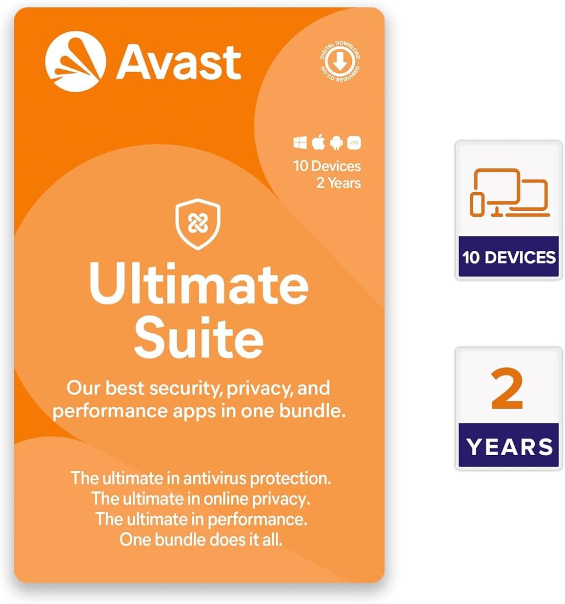 Avast Ultimate Suite Multi-Device (PC, Mac, Android & iOS) (10 Devices | 2 Year) (Premium Total Security Suite)(Email Delivery in 24 hours- No CD)