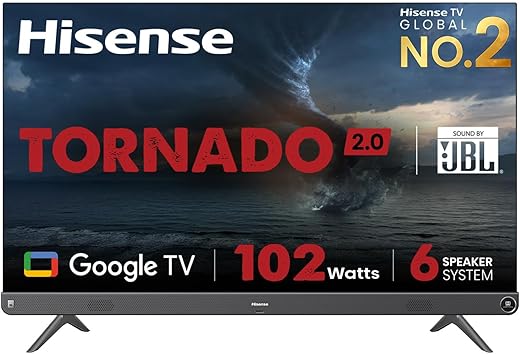 Hisense 126 cm (50 inches) Tornado 2.0 Series 4K Ultra HD Smart LED Google TV 50A7H (Metal Gray)