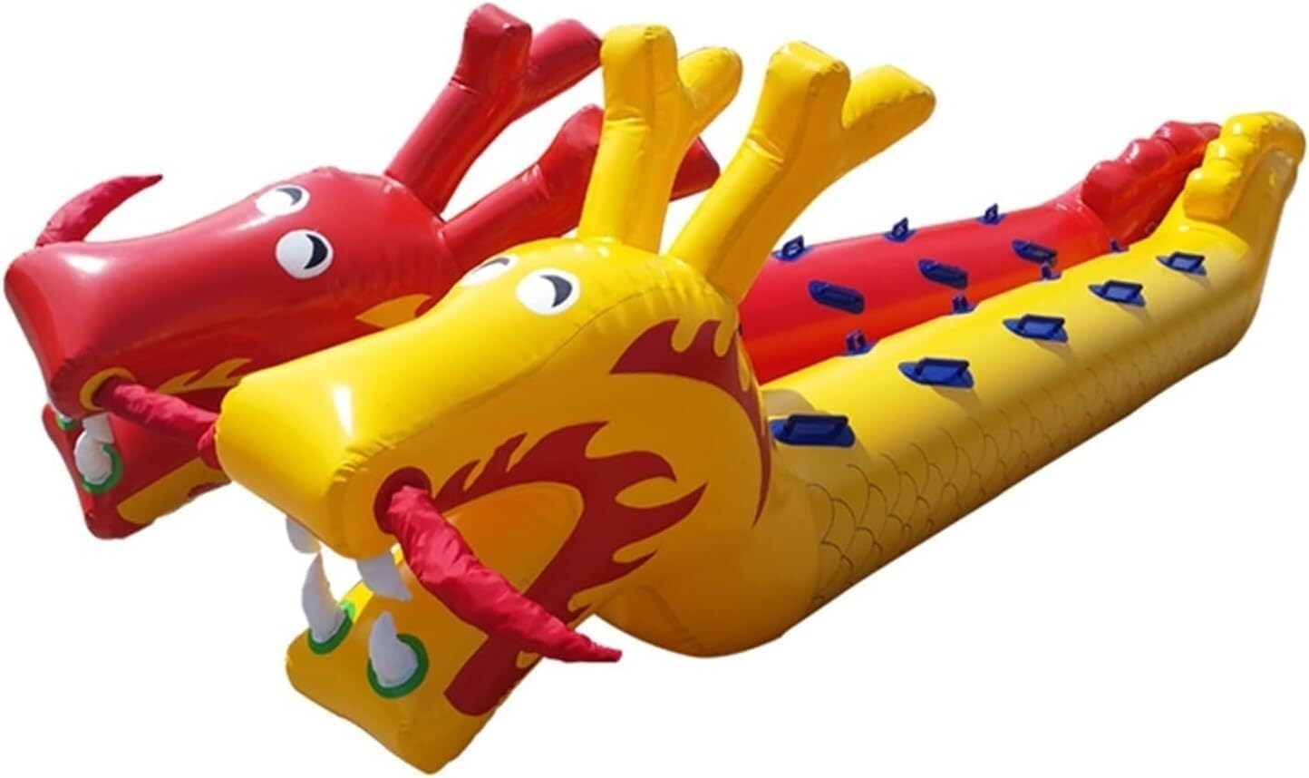 Outdoor Team Collaboration Day Inflatable Dragon Boat Physical Training Teamwork Toy 1 Set(Yellow,5 Seats)