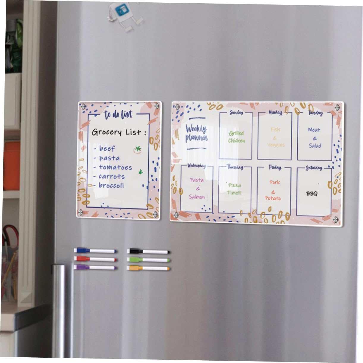 Tofficu Magnetische Trockenlöschtafel Für Kühlschrank To-do-liste Planungstafel Nachrichtentafel Wiederverwendbar Leicht Zu Reinigen