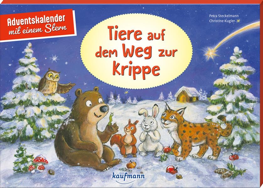 Adventskalender Krippe 17 Tiere auf dem Weg zur Krippe: Adventskalender mit einem Stern...
