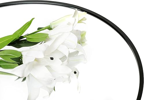 Miniatura 6 de FrameWorks Espejo de aluminio circular negro contemporáneo de lujo de 20"