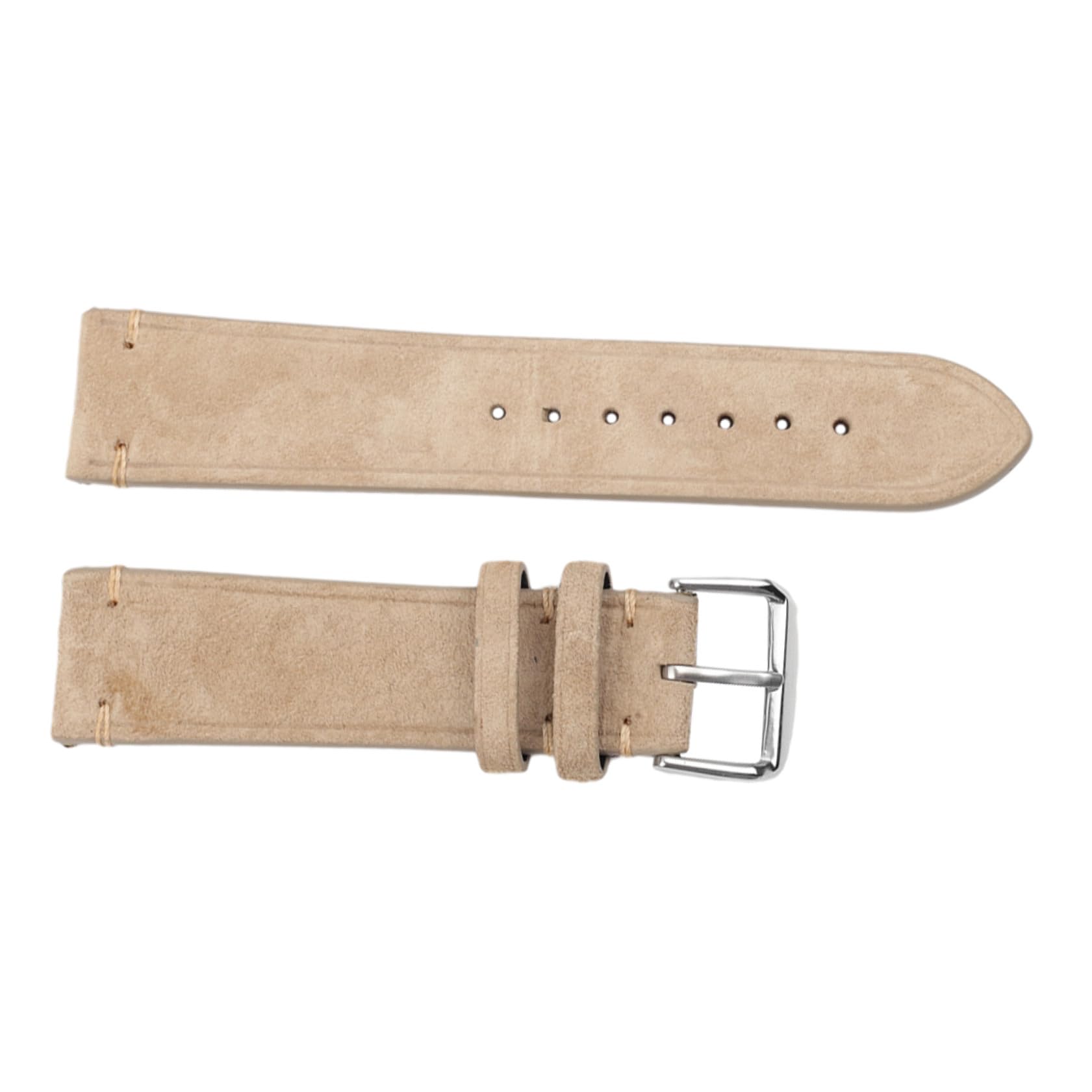Beiges Uhrenarmband 20mm aus Rindsleder, Retro, für Damen und Herren