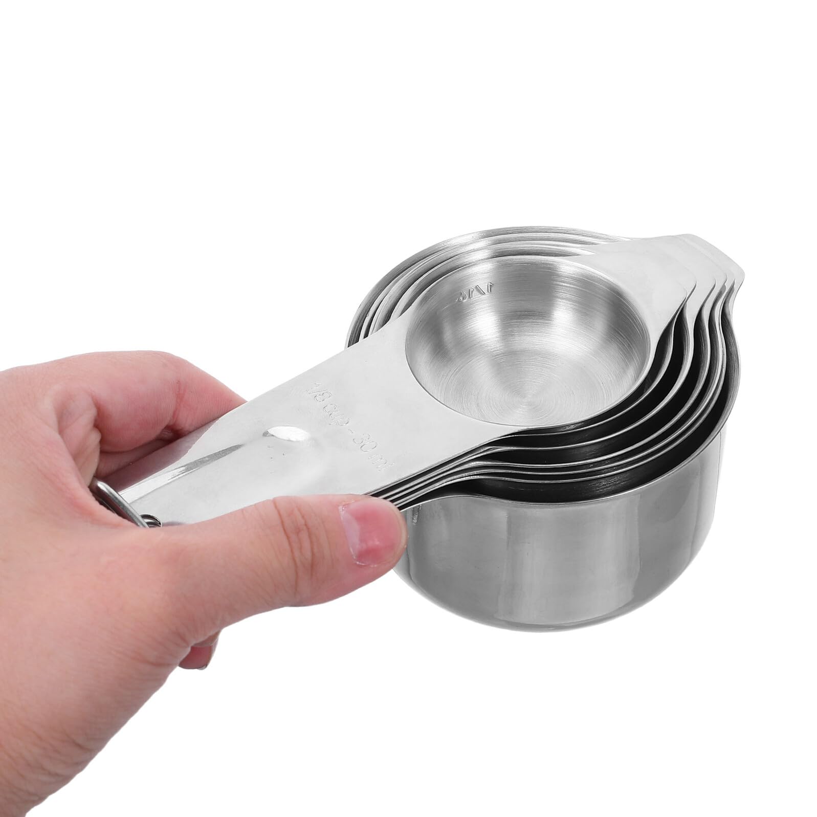 Ipetboom 2ensembles Tasses et Cuillères Doseuses Empilables Acier pour Ingrédients Secs et Liquides pour Cuisine et Pâtisserie