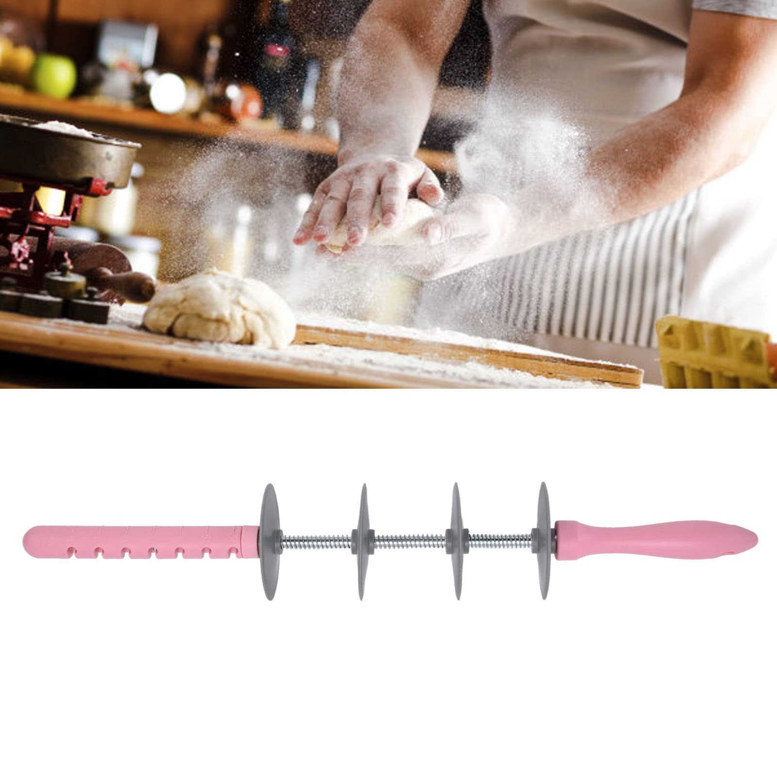 Tagliapasta E Mattarello Per Croissant 7 Larghezze | Lama In Acciaio Con Manico | Per Pizza, Biscotti E Fondente