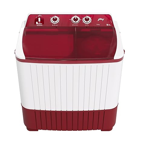 Godrej 7 Kg 5 star Semi-Automatic Top Loading Washing Machine (WSAXIS DX 70 5.0 SN2 T WNRD, Wine Red, 100% rust proof poly propylene body)