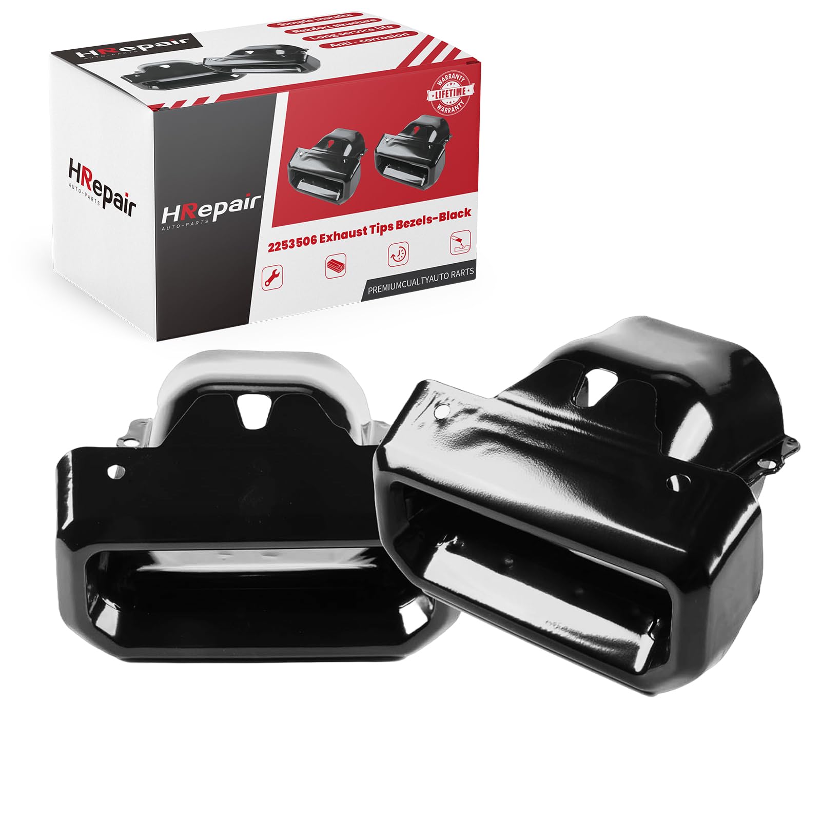 HRepair Exhaust Tips Bezels fits for 2019-2024 Chevy Silverado 1500 & GMC Sierra 1500 Exhaust Tips Replaces# 2253506