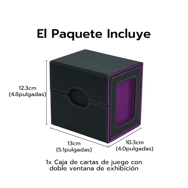 Foto 7 de 7 de Tolesum Caja de Cartas para MTG, Card Deck Box para 100+ Cartas con 2 Pantallas Commander, Magnetic Flip Box…