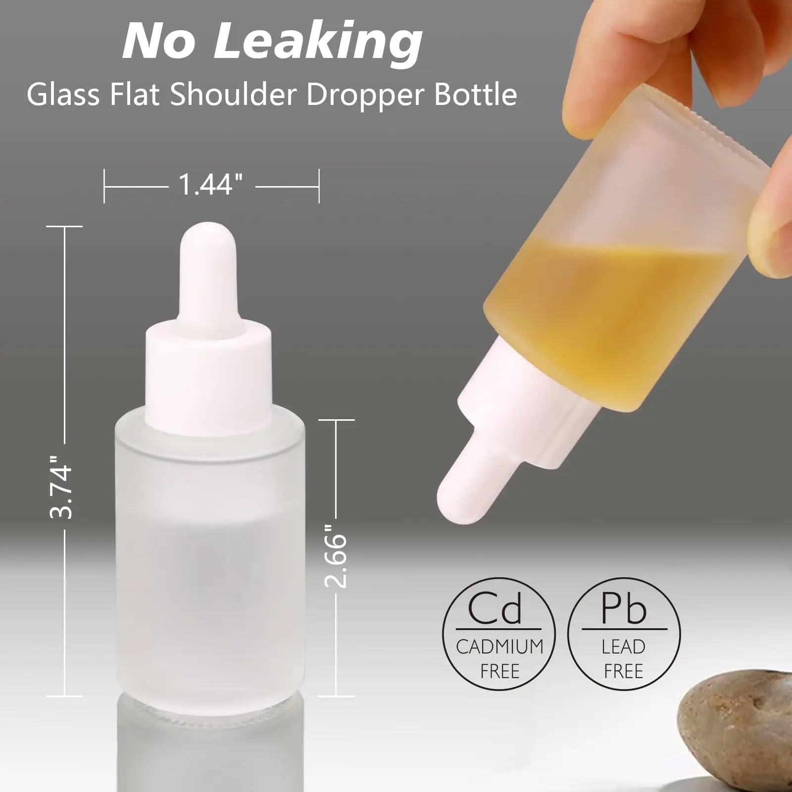 Gotero 20 piezas botella cuentagotas vidrio esmerilado 1 Oz 30ml botellas de aceite esencial Perfume con ojo(Clear Frosted)