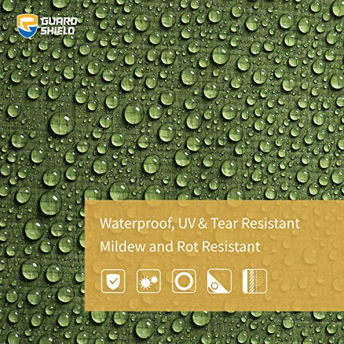 Guard Shield Tarp Green/Silver 12X16 Feet Multi Purpose Waterproof Poly Tarp Cover Lightweight 6Mil #TOP2
