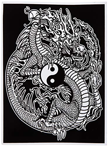 Colorvelvet - Quadro 35 x 47 in velluto da colorare - Dragone Yin e Yang - L125 Cover