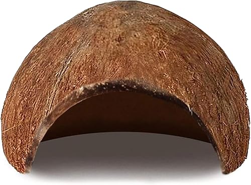 Miniatura 2 de SunGrow Betta Fish Cave, hábitat hecho de cáscara de coco, suave textura suave borde espacioso escondite para descansar y criar, 1 unidad