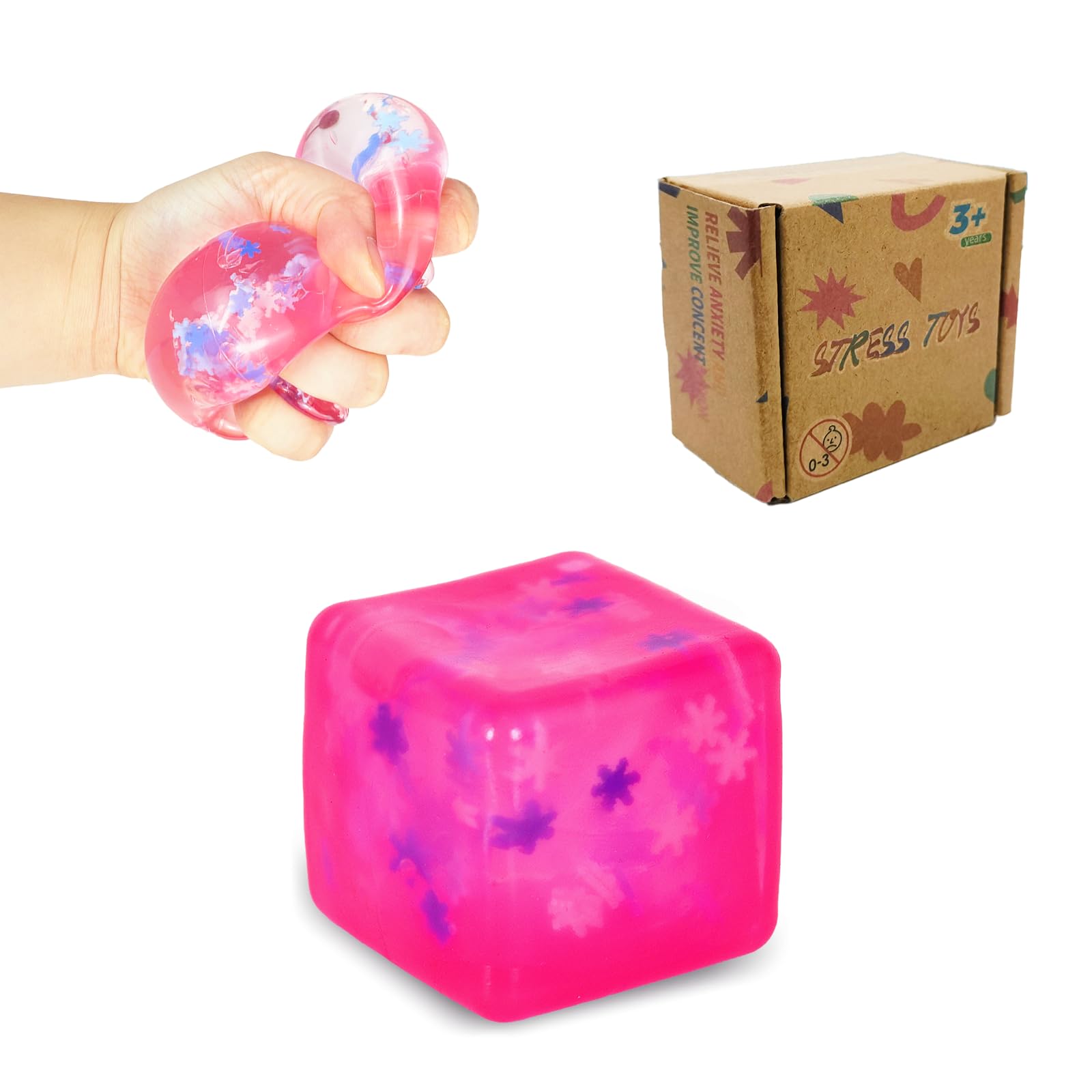 FazaVexior 1Pcs 5cm Squishy Squeeze Toys – Stress Balls, Fidget Toys & Sensory Toys for Kids 3+ | Anxiety Relief, Stress Relief, Durable Design Won’t Fall Apart