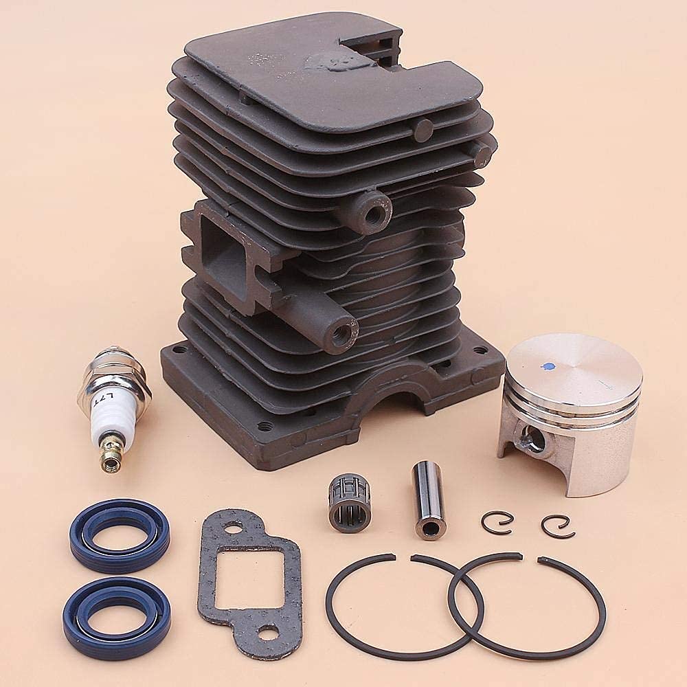 Kit de pistón de Cilindro de 37 mm Compatible con Stihl MS170 017 MS 170 Junta de silenciador Sello de Aceite Cojinete Bujía Motosierra 1130020 1204