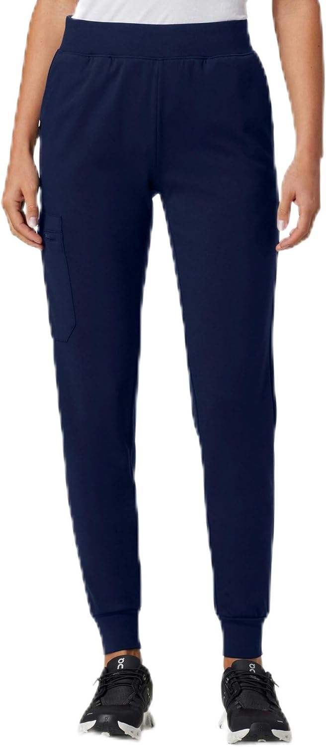 JAANUU Rubi Women's Scrub Joggers Slim Fit 6-Pocket Ultrasoft 4-Way Stretch Knit Moisture-Wicking Medical Scrub Jogger Pants
