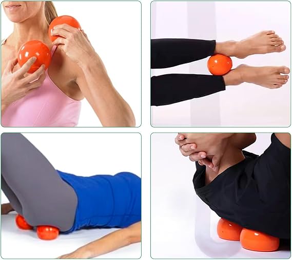 Franklin Method Smooth Ball Set – 4 inches Adjustable Firmness Massage Roller Balls for Back, Neck & Floor Therapy – Gentle Deep Muscle Relief for Sensitive Soft Tissue (Orange)