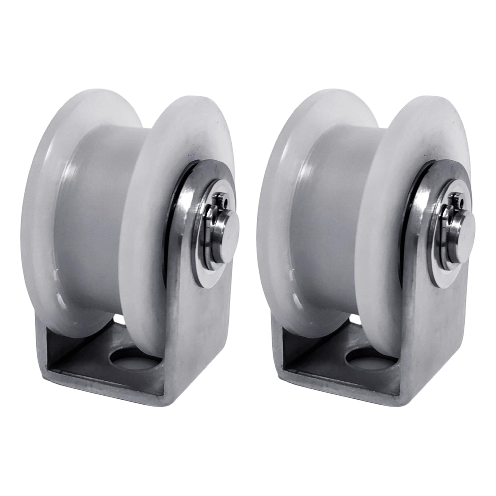 Oxxggkao 48H Type Pulley 304 2Pieces Heavy Duty Nylon Quiet Pulley With Stainless Steel Frame 200Kg Load For Warehouse Workshop And Home Moving Quiet Nylon Wheel For Furniture