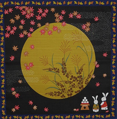 Furoshiki - Tela japonesa (50 cm), diseño de conejos y la luna de la cosecha