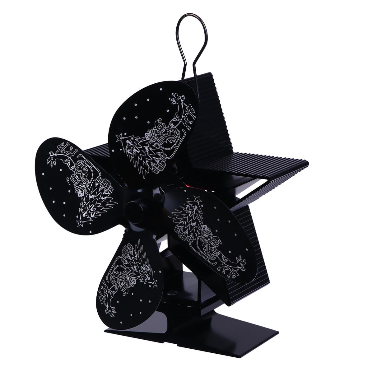 Homoyoyo Ventilador de Chimenea Navideño Alimentado por Calor, Negro