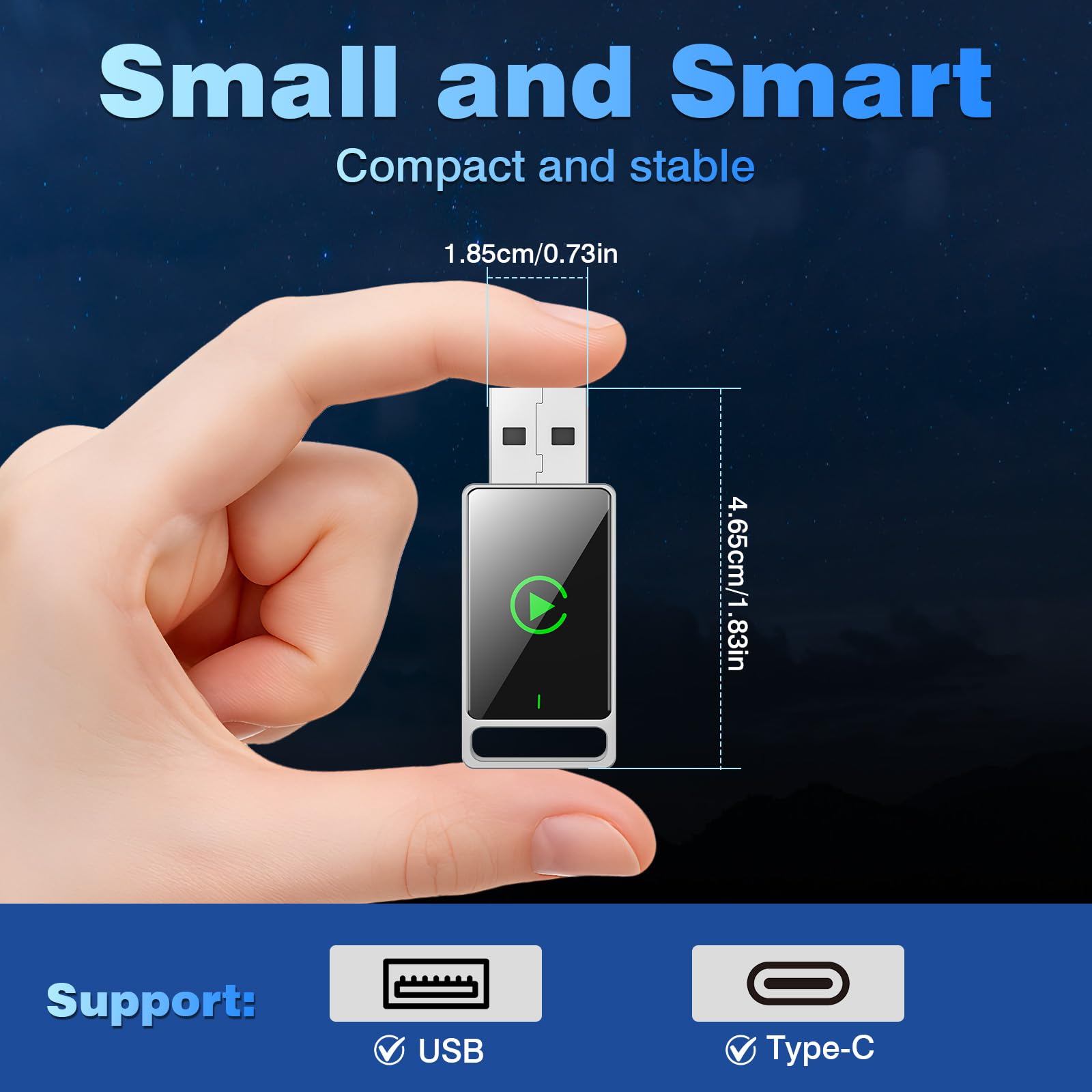 Wireless Carplay Adapter, 2 in 1 Android Auto&Carplay Wireless Adapter, Upgrade von Wired CarPlay auf Wireless, Plug und Play, kompatibel mit iPhone iOS 10+ & Android11+ und Autos mit Wired CarPlay