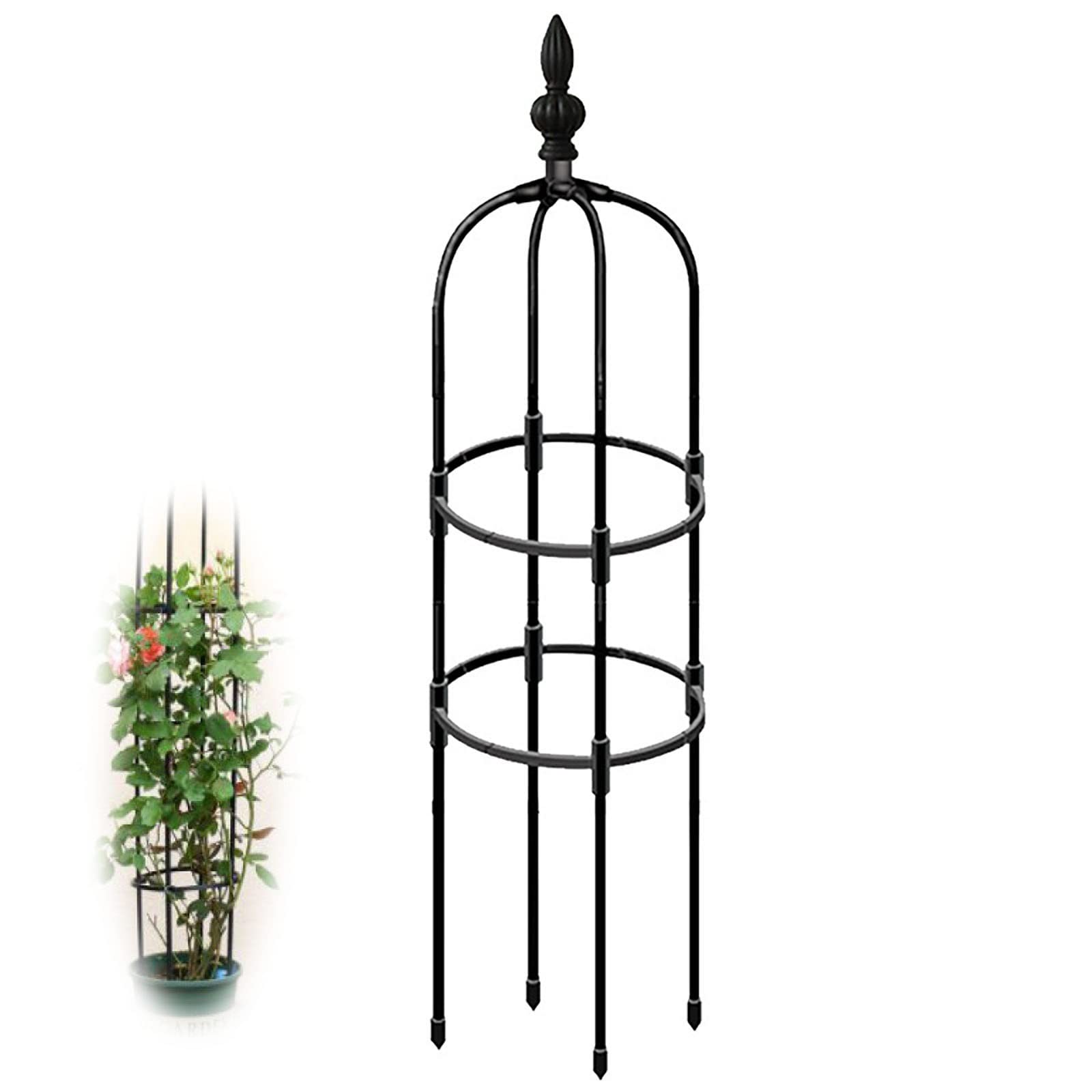Treillis obélisque de jardin, treillis de jardin obélisque de 0,9 m, 1,9 m, 1,5 m, 1,5 m, 1,8 m, 2,1 m pour plantes grimpantes en pot, support en métal antirouille pour plantes grimpantes d'intérieur