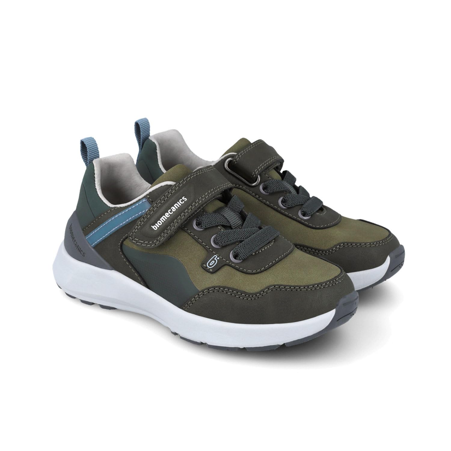 Biomecanics Zapatillas Niño 251277-A089 | Azul Marino y Eléctrico y Rojo | Cierre Adhesivo + Cordones Elásticos | Suela Antideslizante