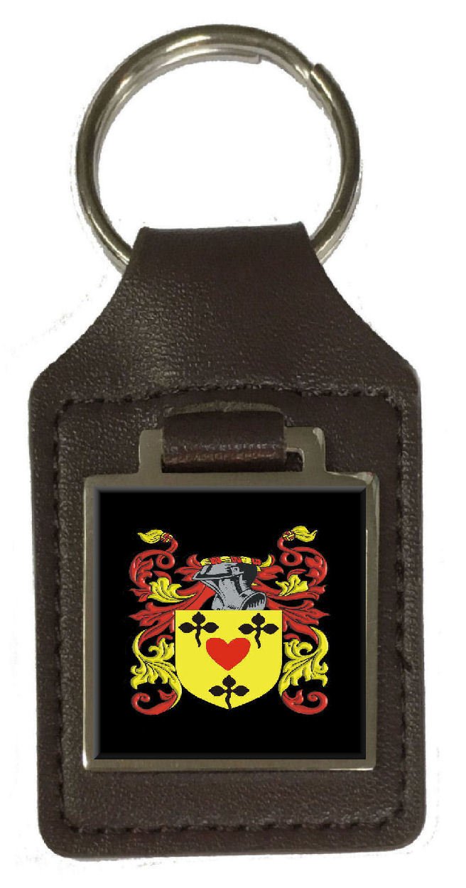 Pallister - Llavero de Piel con Escudo del Escudo de la Familia (Grabado)