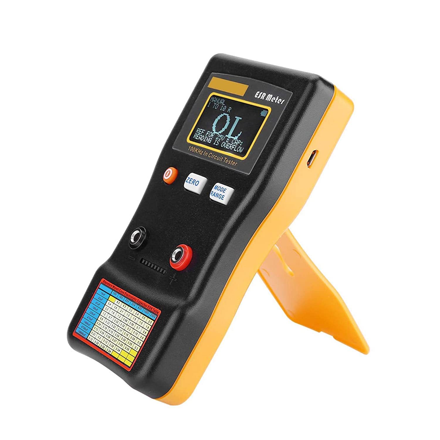 Kapazitätsmessgerät, ESR Kondensator Tester Auto-Ranging Kapazitätsmesser Handheld Kapazität Tester MESR-100 V2 Capacitance Meter Kondensator Messgerät Kapazitätenmessgeräte bis 0,01 bis 100R