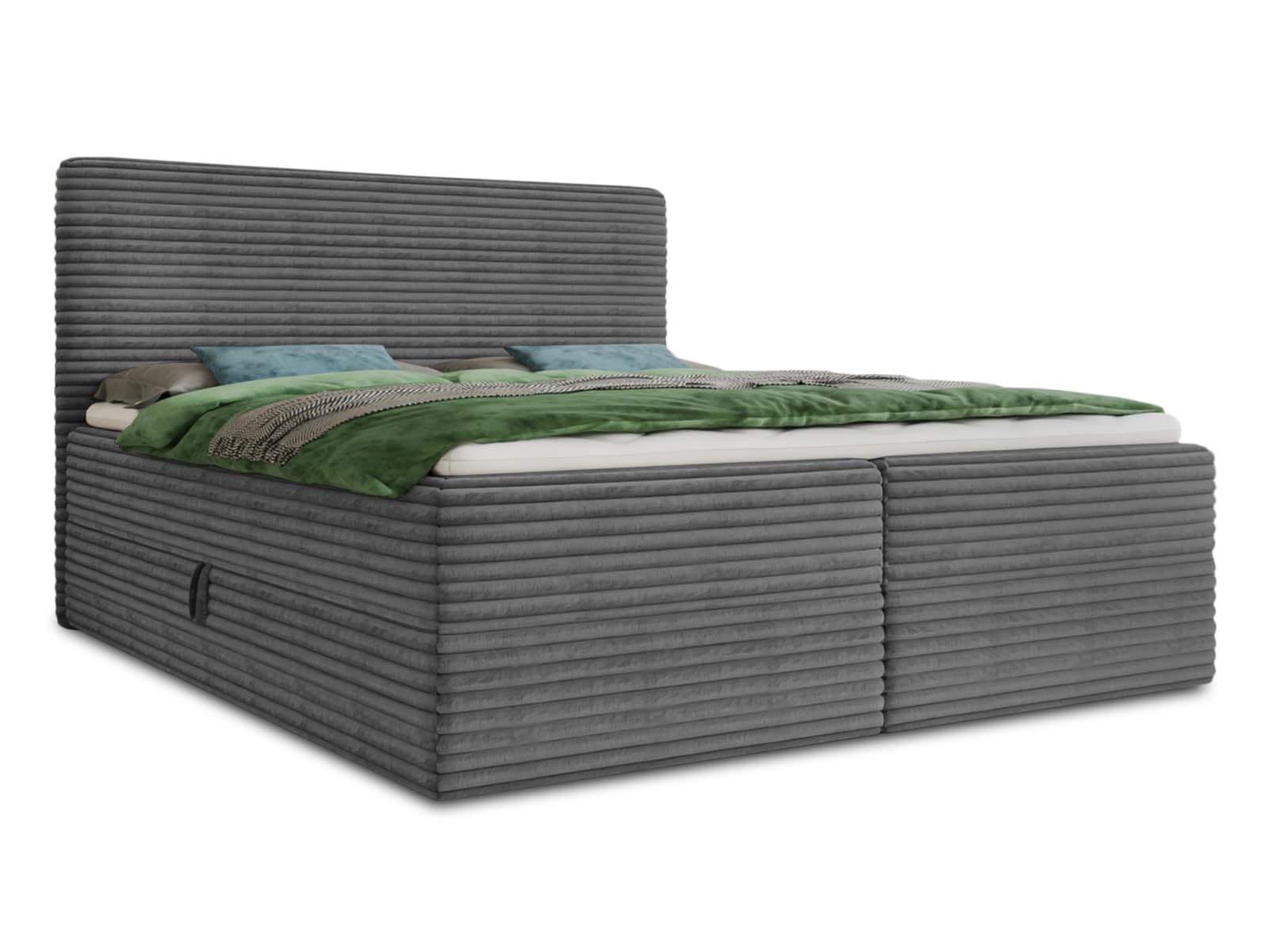 Mollo Boxspringbett Boxspringbett Mollo | Boxspringbett mit 2 Bettkästen, Bonell-Matratze, Topper