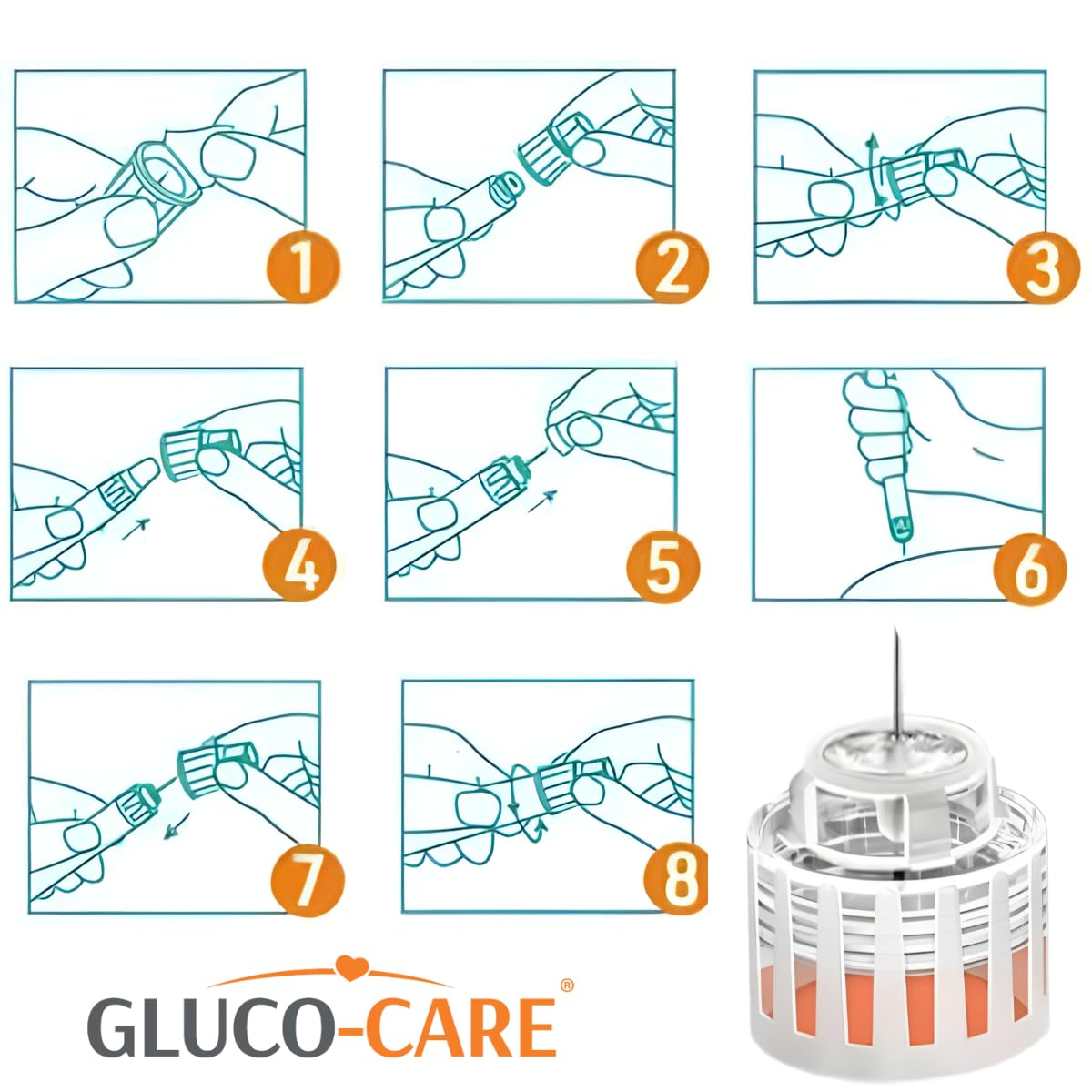 Plus Pen Tips 32G x 5/32’’ (4mm), Universal Fit, Optimal Skin-Contact Base for Comfort, 100 Count Diabetic Tips for Pen Devices, Super Thin for Comfortable Use