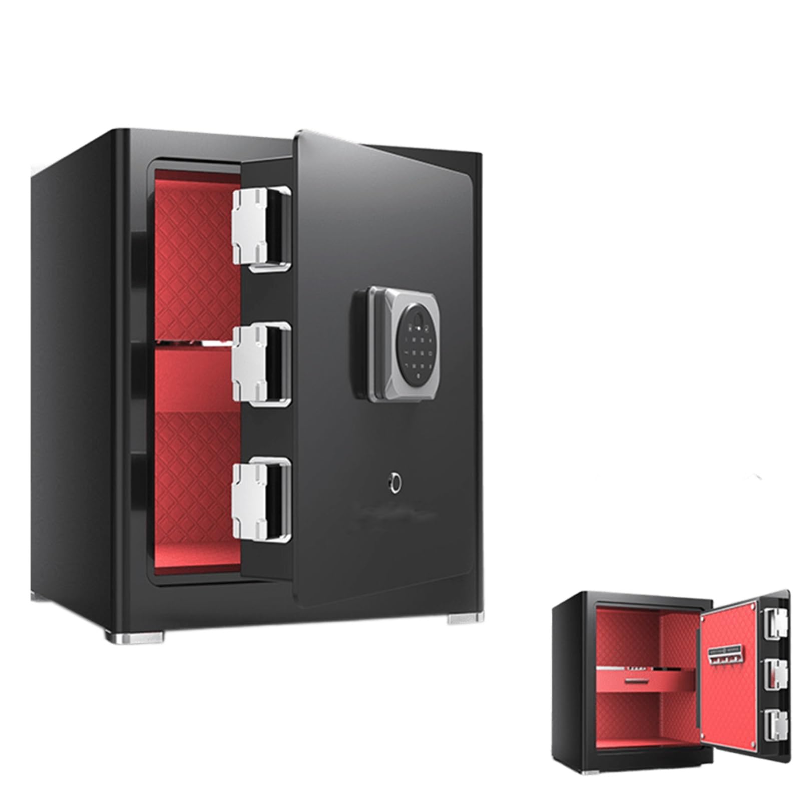 Cassaforte Piccola Cassaforte Intelligente In Lega di Acciaio con Impronta Digitale e Password Monitoraggio Remoto Tramite WiFi Doppio Sistemas di Allarme Safe Scatola Portagioie Integrata