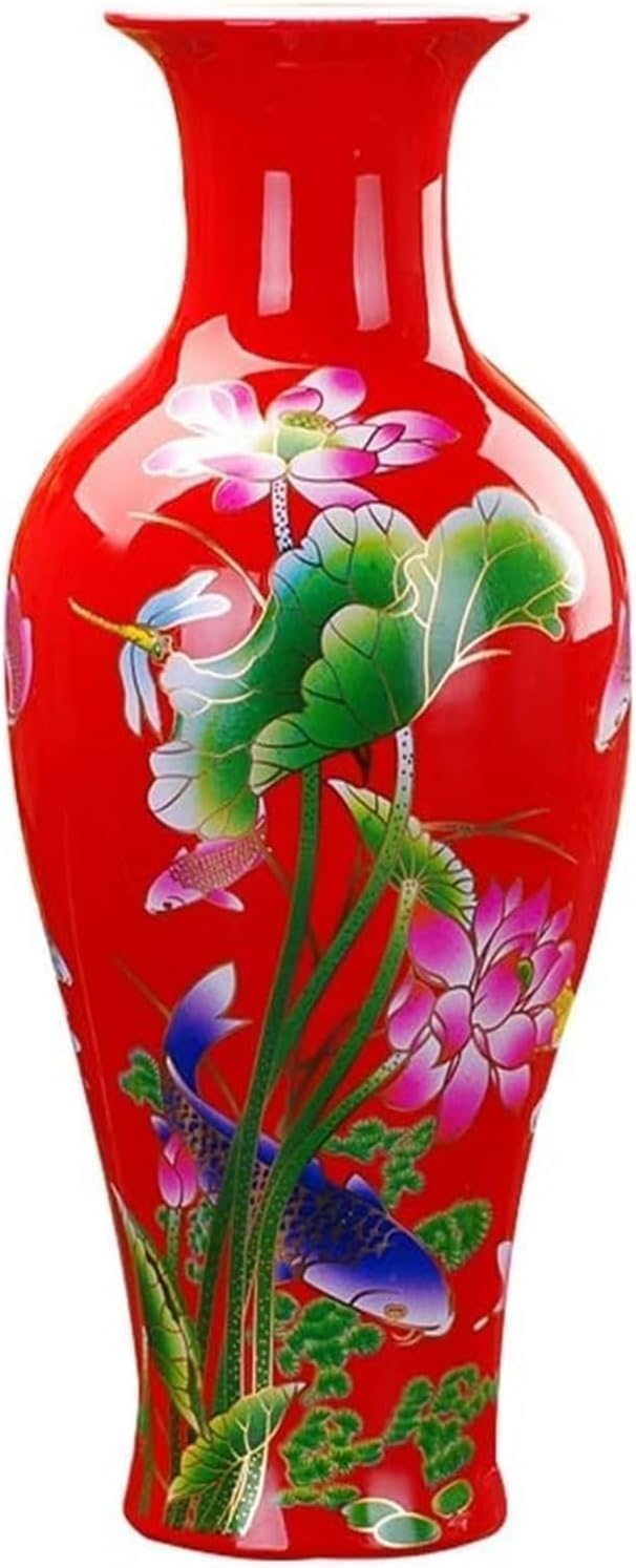 Vase Tabletop Ceramic Modern Lotus High-Grade for Household Wedding Living Room Bedroom Office Table