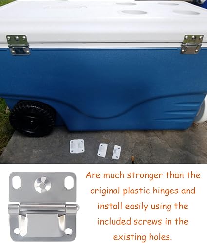 Miniatura 8 de Coleman - Bisagras de repuesto para enfriador de hieleras Coleman 5253 6262 6270 5250 5286b para bisagras Coleman Ice Chest Coolers - 2 unidades