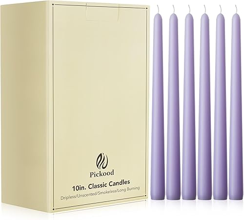 Miniatura 13 de Velas cónicas largas de 10 pulgadas sin aroma y sin goteo de 30 unidades, paquete a granel - Velas cónicas blancas a granel, perfectas para bodas