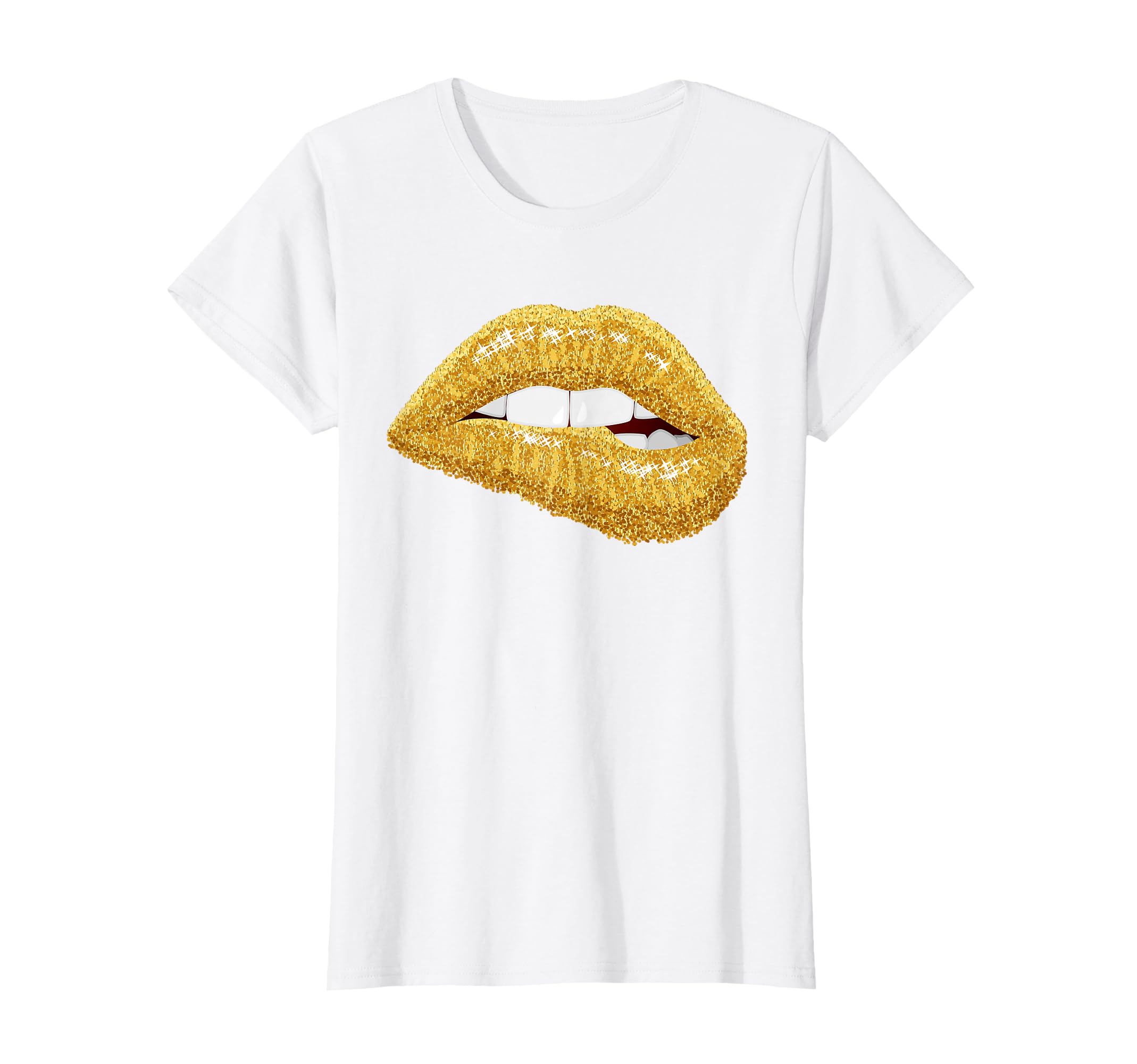 Gold Lips Biting Lipstick Makeup T-Shirt