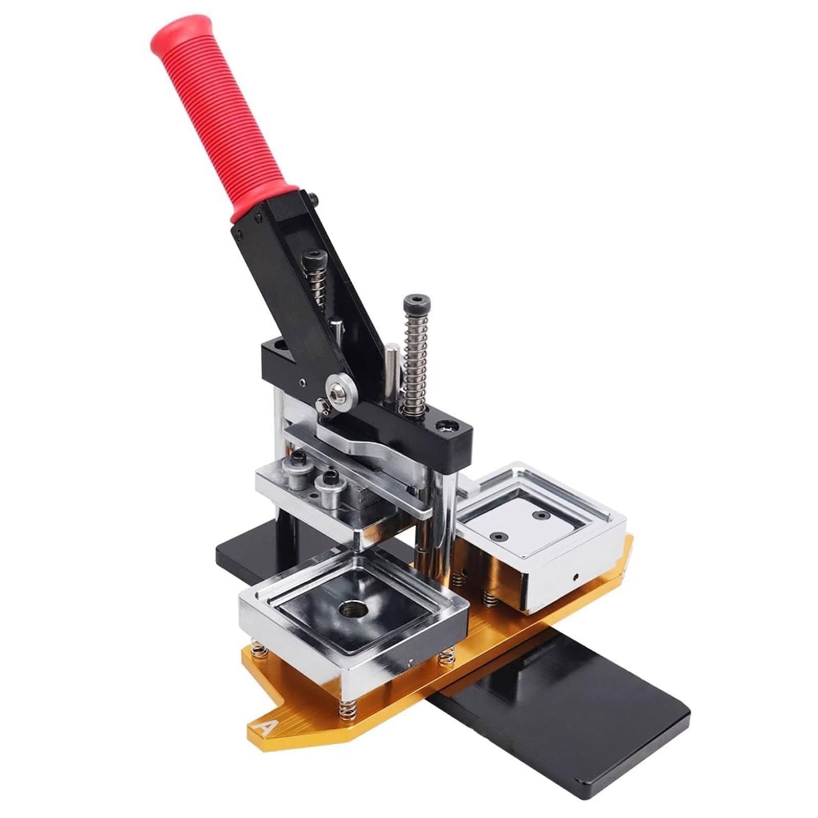JYBNBBE Badge Maker Machine,Square Button Maker, DIY Photo Refrigerator Sticker Magnet Press Machine+Paper Cutters with 100 Sets of Consumables for Picture Badge Button