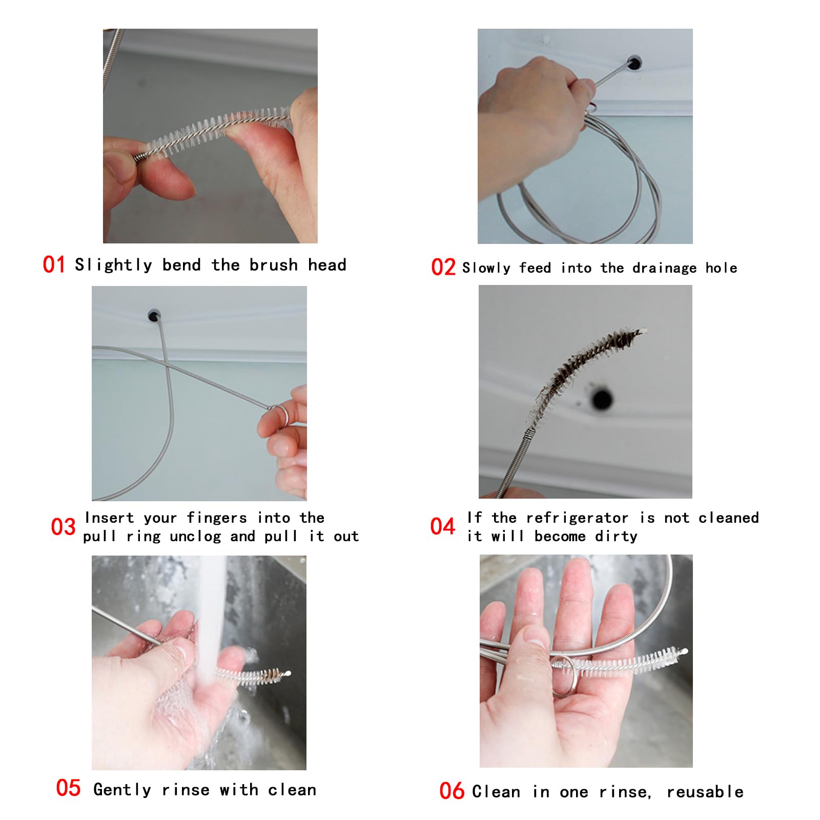 Cepillos para Tuberías 12 Piezas, Cepillo de Limpieza para Desagüe Flexible para Cocina y Baño