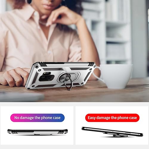 Miniatura 6 de Aozuoton Funda para Samsung Galaxy S9, Galaxy S9, grado militar de 16 pies a prueba de caídas, anillo a prueba de golpes para Samsung Galaxy S9,