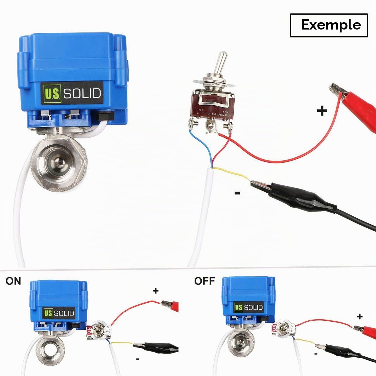 U.S. Solid 3/4" Vanne motorisée Laiton Vanne a sphere 2 voies motorisée electrique, 9-24V AC/DC, 3 fils