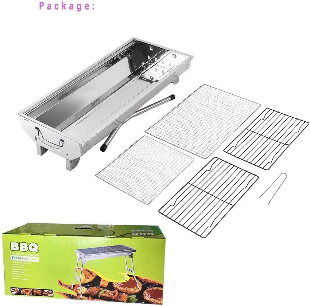 ITTA Barbecue a Carbone Portatile, Barbecue a Carbonella Barbecue Acciaio Inox Portatile Pieghevole, BBQ Carbonella Grande Barbecue Compatto a Carbone BBQ Campeggio per 5-10 Persone ITTA Barbecue a Carbone Portatile, Barbecue a Carbonella Barbecue Acciaio Inox Portatile Pieghevole, BBQ Carbonella Grande Barbecue Compatto a Carbone BBQ Campeggio per 5-10 Persone