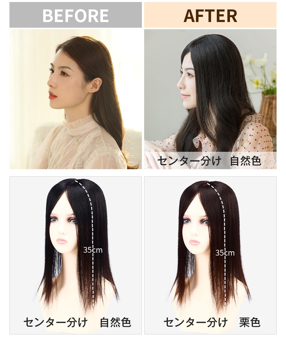 Amazon.co.jp: HIYE 部分ウィッグ 100%人毛 トップカバー 総手植え 