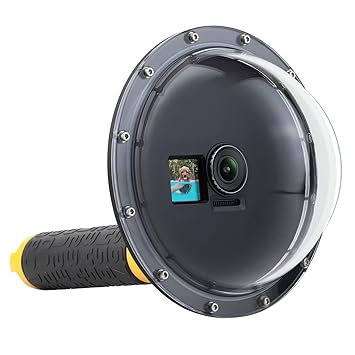 SOONSUN 6'' Underwater Dome Port Lens Cover with Waterproof Diving Housing Case for DJI Osmo Action Camera - 45m (147ft) Underwater Photography
