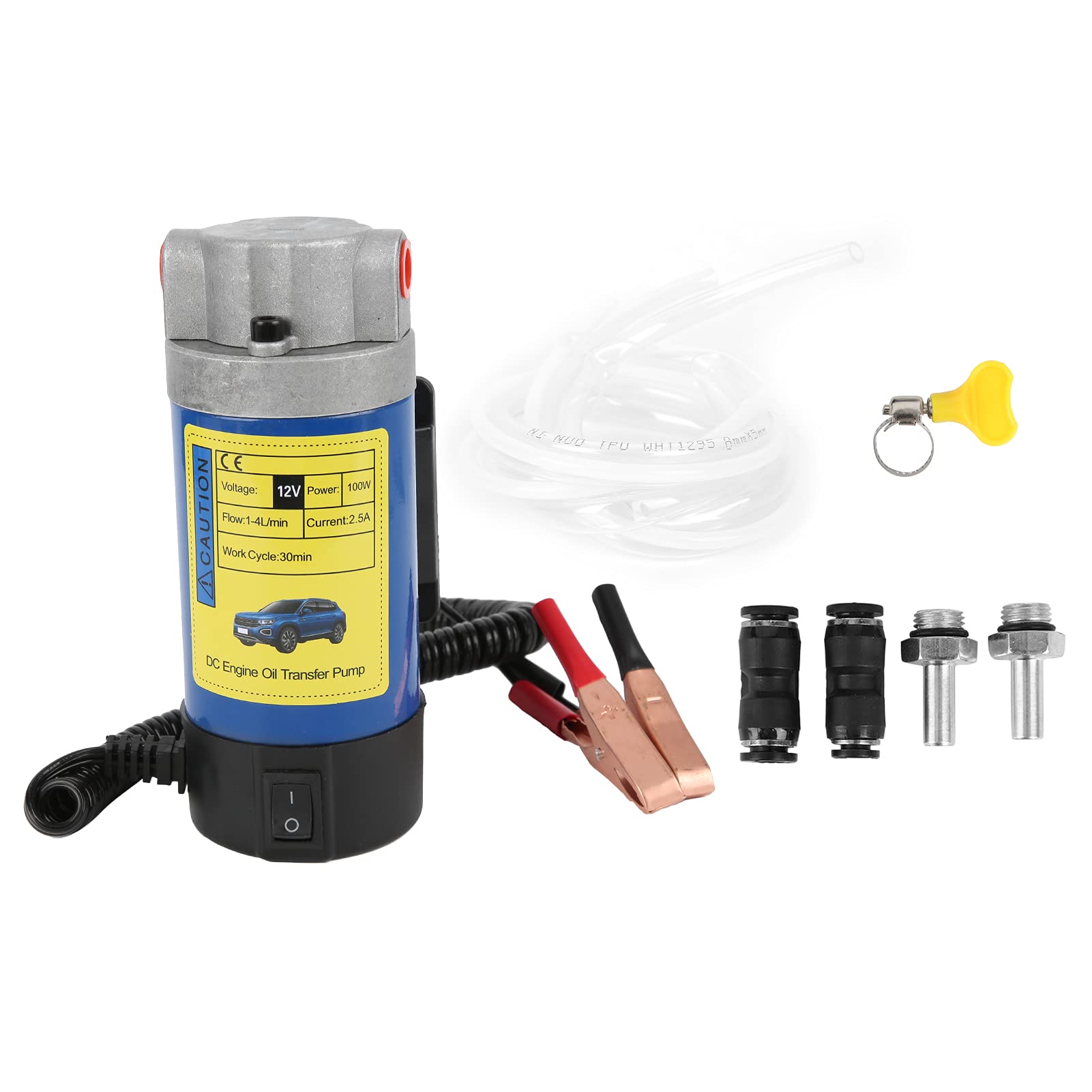 KIMISS Bomba Extractora de Aceite de 12 V para Automóviles, Motocicletas y botes: Bomba de Transferencia de de Fluido de 100 W con Tasa de 1-4L/min para Cambios de Aceite Eficientes