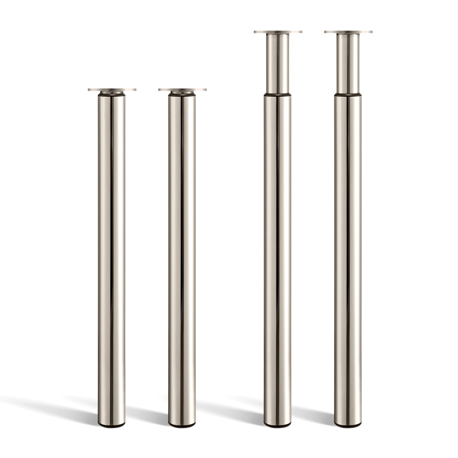 Table Legs 710-1100MM Adjustable Breakfast Bar Legs Morden Style Metal Folding DIY Desk Leg Worktop Leg for Furniture Dining Table Coffee Table Bar Table Brushed Steel (Nickel Brushed 4PCS)