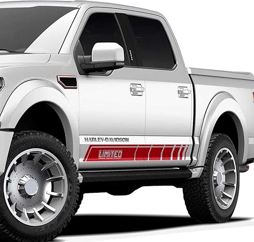 Adhesivos Offroad Stripe Kit Limited Graphics Rocker Panel Calcomanías compatibles con Ford F 150 2015-Presente (rojo brillante)
