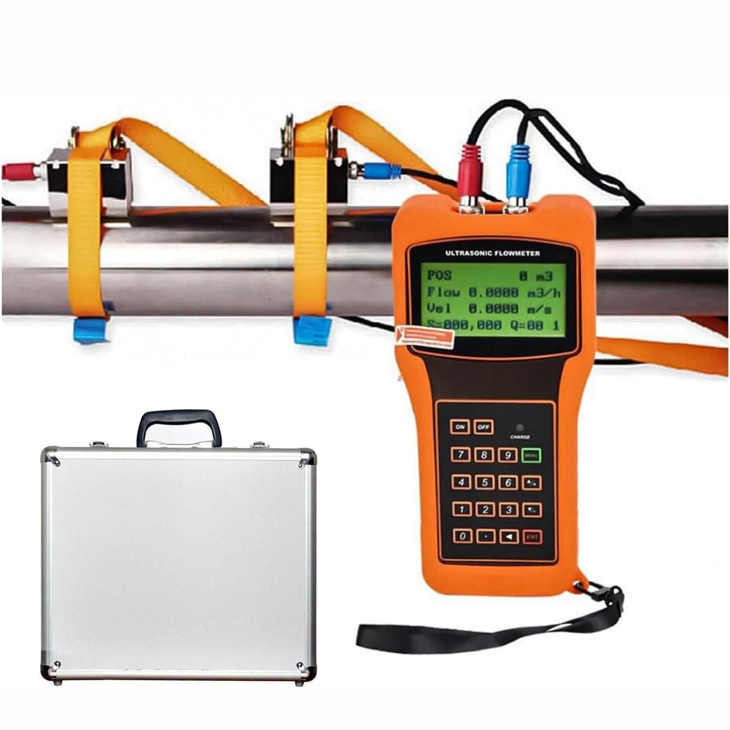 Digitaler Ultraschall-Durchflussmesser TUF-2000H mit Standardwandler TS-2/TM-1/TL-1, Messbereich DN15–6000 mm, quantitative Kontrolle,TS-2(DN15-100mm)